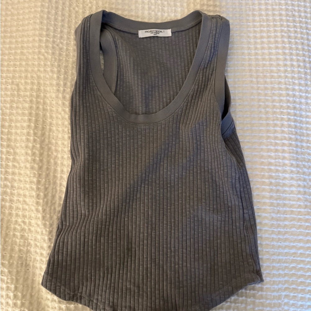 Project Social T Suki Scoop Ribbed Tank Top